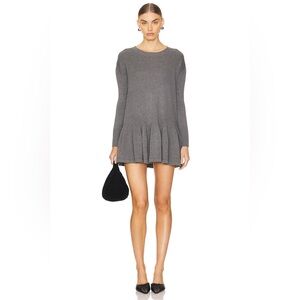 Free People Time On My Side Mini Dress In Dark Gray Size Medium Ruffle Oversized